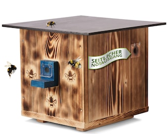 Woid Herz Premium XXXL Hummelhaus mit Notausgang!!! (H8) Hummelkasten Hummelhotel Hummelpension Wachsmottensperre Insektenhotel Bienenhaus