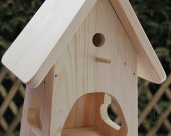 Nesting box(N2) with bird feeder for self-construction Birdhouse-Birdhouse Birdhouse Garden Decoration Bumblebee House Hedgehog House