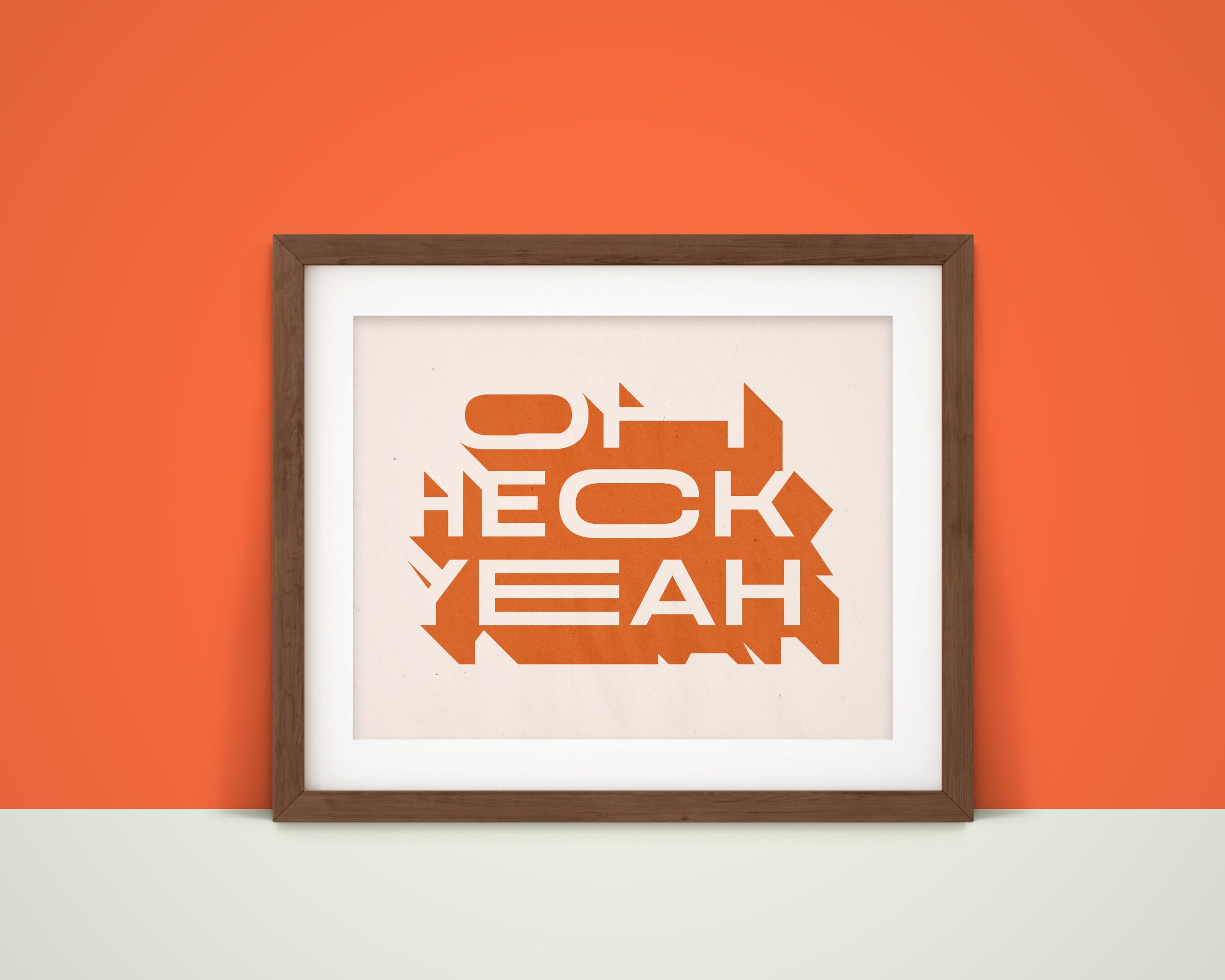 Oh Heck Yeah Art Print Bold Living Room Wall Decor Retro Etsy