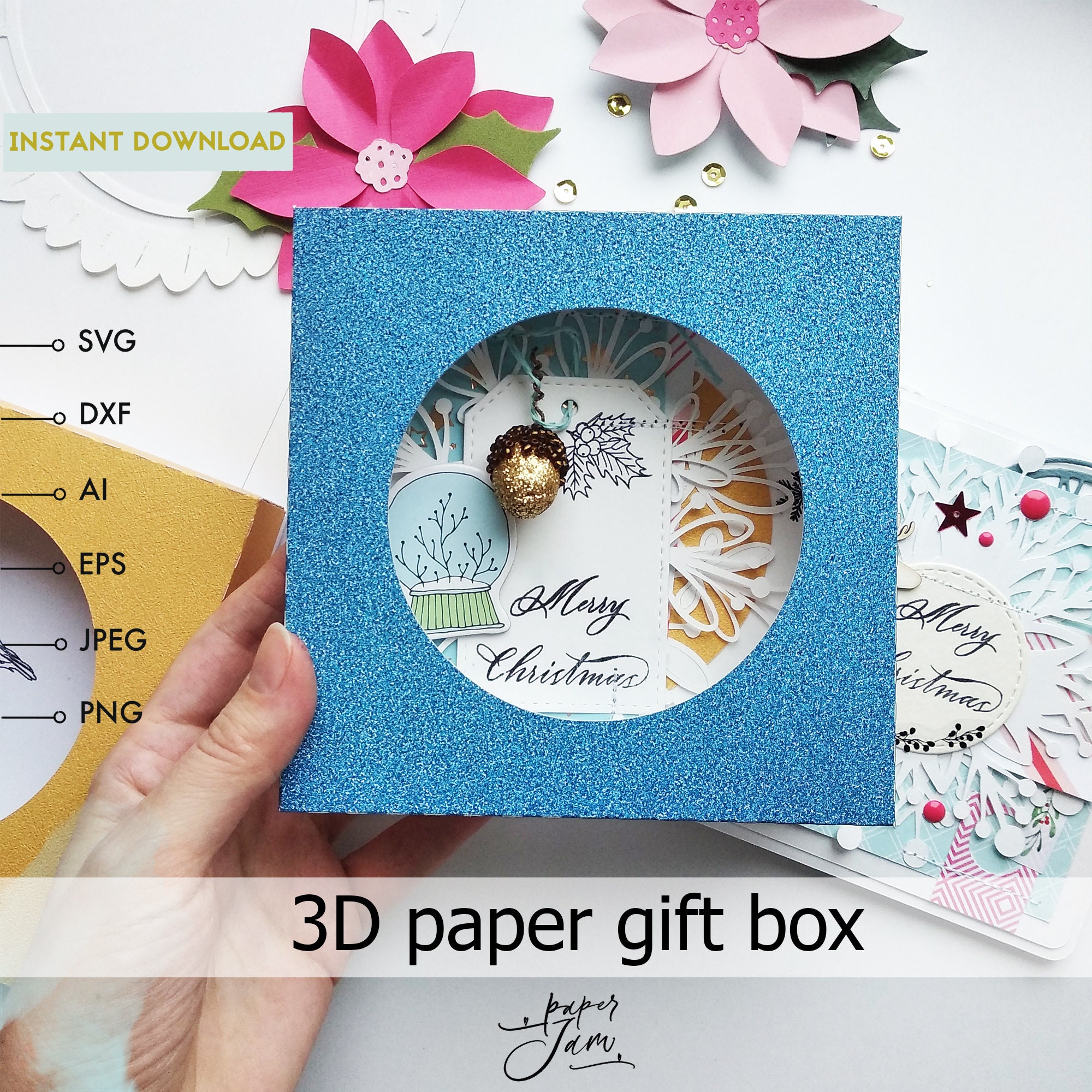 Download 3d Gift Box With Window Svg Favor Box Svg Candy Box Svg Etsy