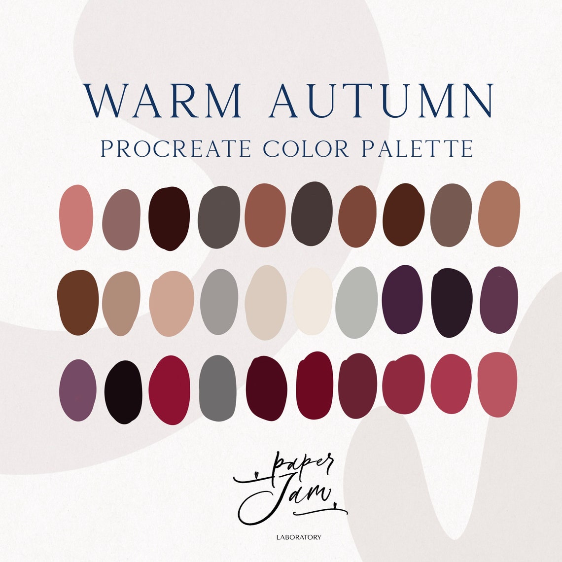 Warm Autumn Procreate Color Palette Fall Color Swatches iPad | Etsy