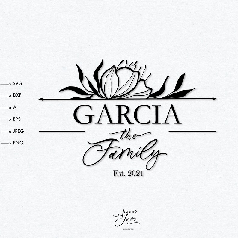 Download Family Split Monogram Svg Dxf Eps Floral Split Monogram Svg Etsy