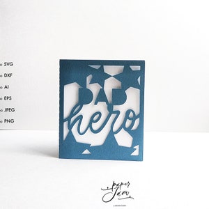Download Dad hero card layered svg Fathers Day card svg papercut | Etsy