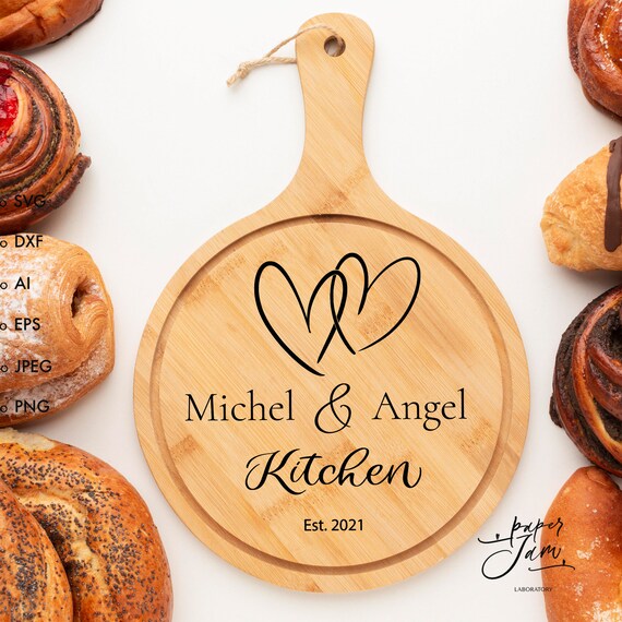 Cutting board SVG with hearts Wedding cutting board svg Etsy