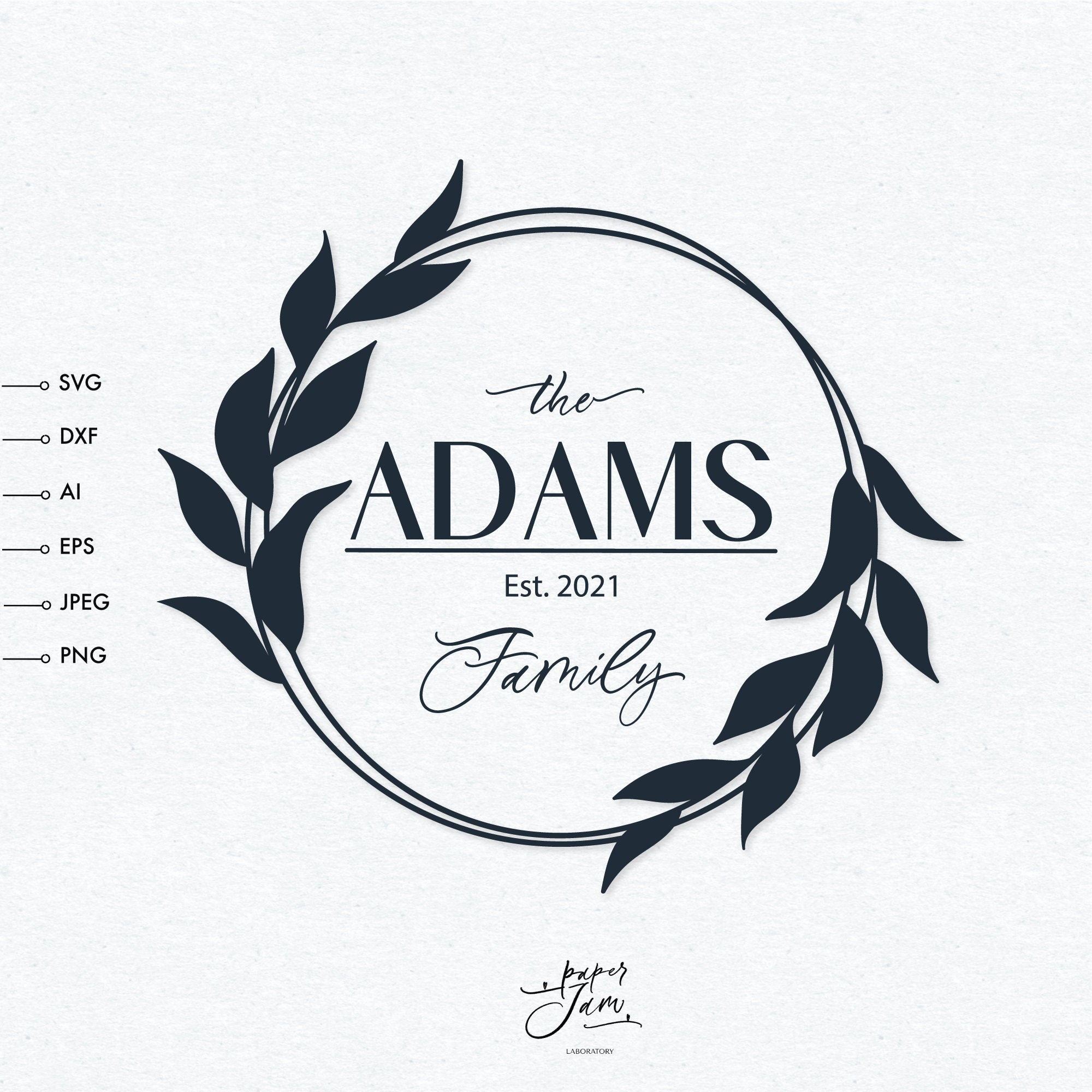 Family Name Frame Monogram SVG Cutting Board Svg Modern Etsy