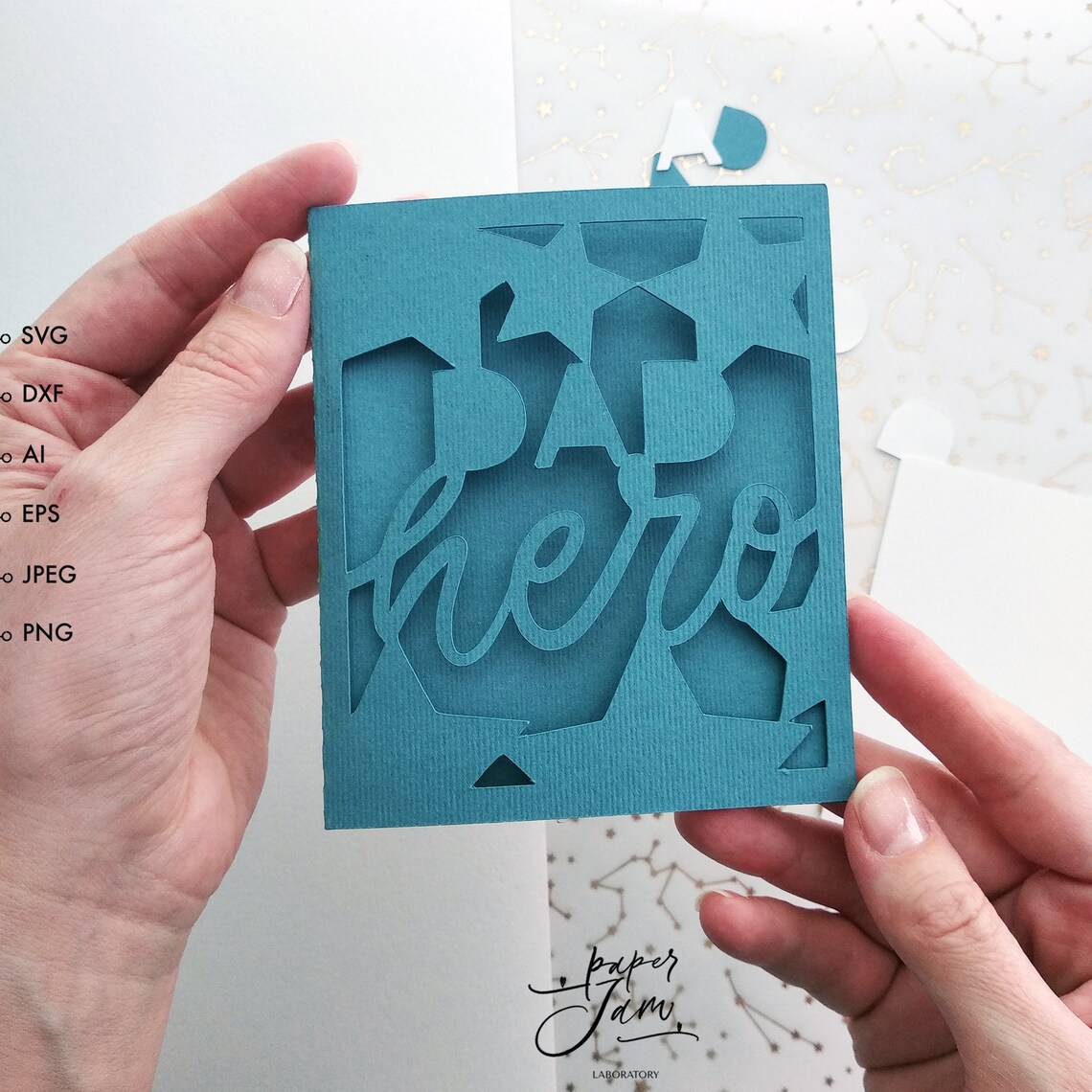 Download Dad hero card layered svg Fathers Day card svg papercut | Etsy