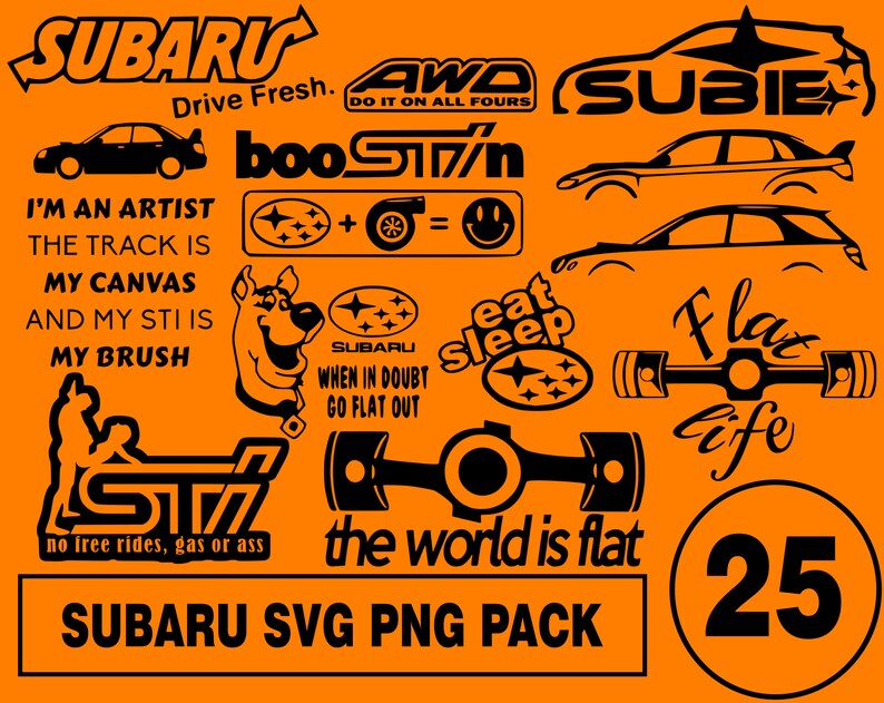 Subaru STI SVG PNG 25 Design Bundle Turbo svg sti svg impreza | Etsy