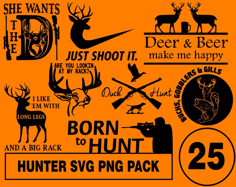 Download Hunter SVG PNG 25 Design Bundle Duck Hunt Deer Hunt Forest | Etsy