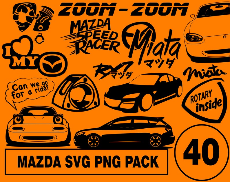 Mazda SVG PNG 40 Design Bundle Window decal svg bumper sticker | Etsy