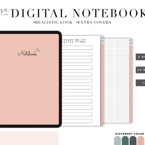 Digital Notebook with Hyperlinked Tabs for Goodnotes, Notability etc. iPad Notes Template for Note taking / Digital Notebook for Everyone