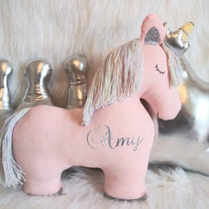 Personalised Pink Unicorn plushie. Handmade Pillow for Kids Room Decoration. pillow Unicorn.
