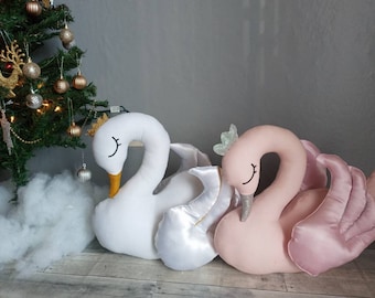 Handmade Swan Pillow: Princess Nursery Decor, Ballerina Tutu Cushion