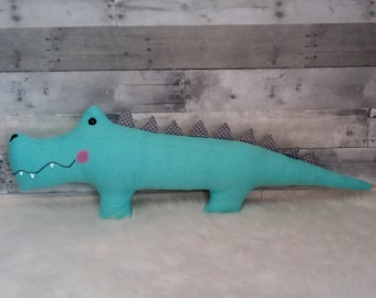 Crocodile Pillow, Gator Decorative Pillow, Nursery Decor