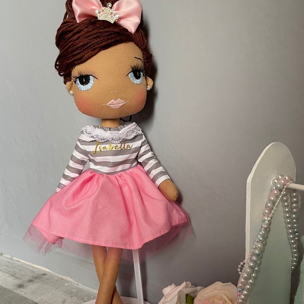 Muñeca de ballet, muñeca de trapo personalizada hecha a mano, muñecas bailarinas, muñeca bailarina rellena.