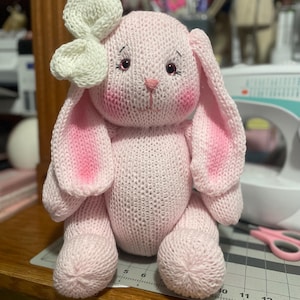 Handmade stuffed rabbit, Organic  stuffed animal, Heirloom Stuffed Animal Toy, Organic cotton Girl Gift, handmade gift for girl