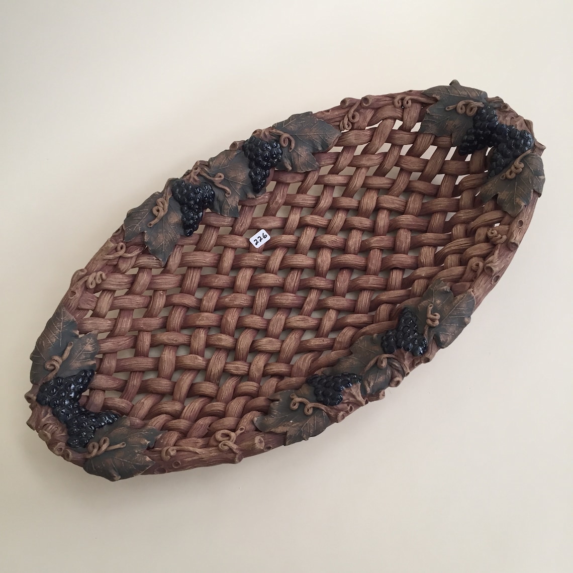 Large Woven Clay Grape Basket by Susan Wechsler Etsy