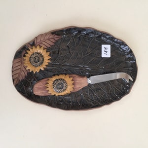 Sunflower cheese plate/ spoon rest