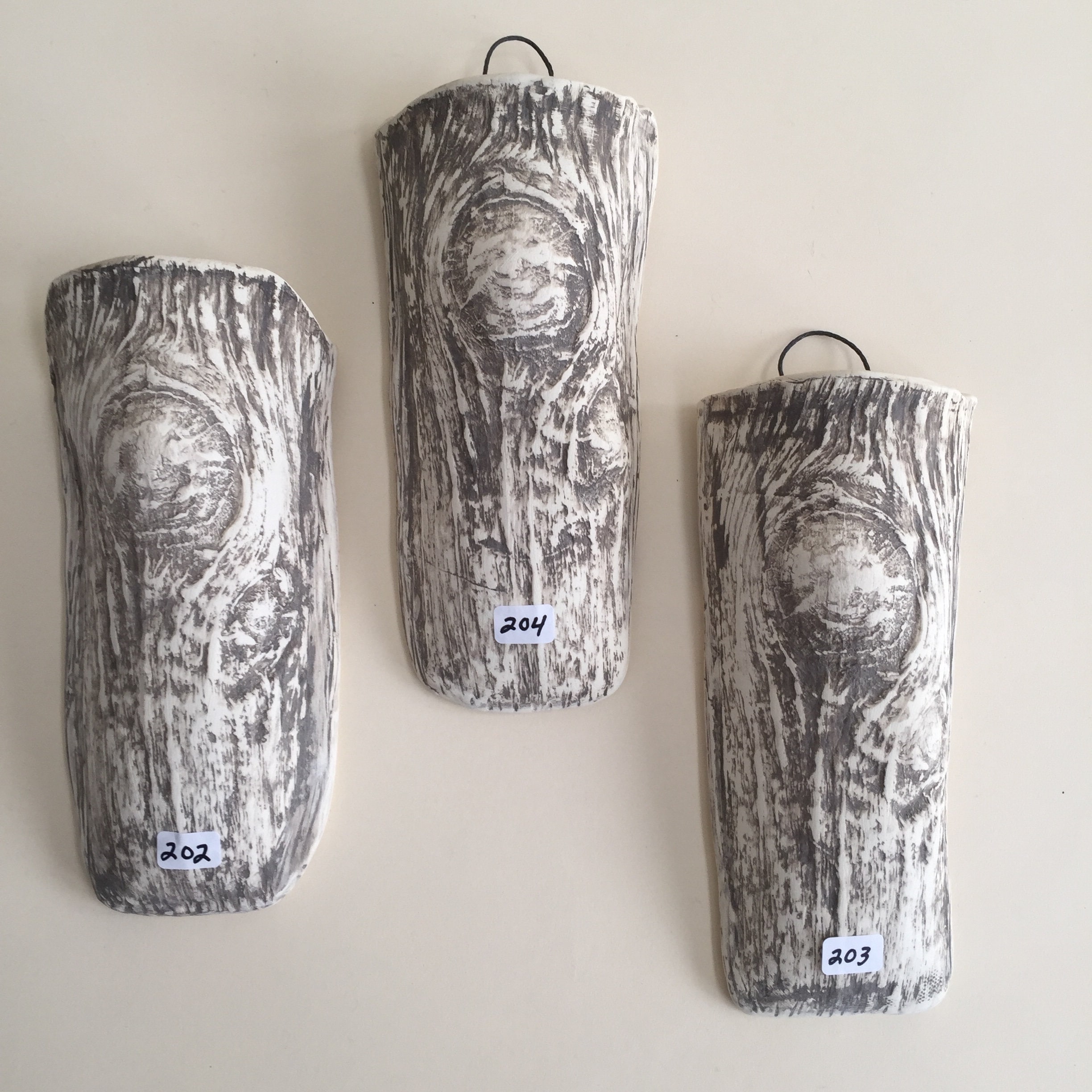 Wood texture wall pocket vases Etsy.de