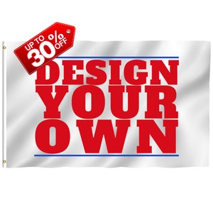 Custom Flag Polyester Single & Double Sided Advertising, Personalized Gift, Event Banner, Wall Decor Print Image, Logo, Text Anything image 1