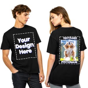 Anpassad T-shirt i 100 % bomull – Personligt foto, logotyp och text