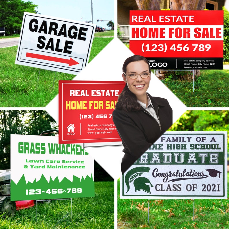 Custom Yard Signs Single & Double Sided Personalized, Advertising, Garden Decoration, Slogan Board Print Image, Logo, Text Anything image 9