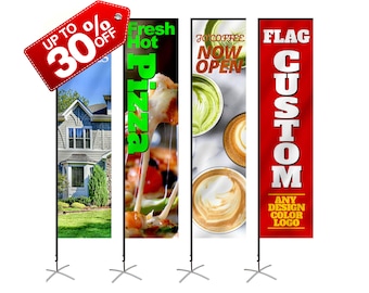 Custom Rectangle Feather Flag – Commercial Advertising Banner with Flagpole