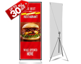 Custom X-Stand Banners - Adjustable Business Banner Sign - Personalized, Advertising, Event Banner - Print Image, Logo, Text Anything!