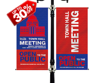 Custom Double Sided Pole Banner – Street Light Sign, Event Advertising