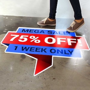 Custom Floor Decal - Personalized Vinyl Decals Waterproof Stickers for Businesses, Mall, Shop, Warning Sign, Keep Social Distance Sign