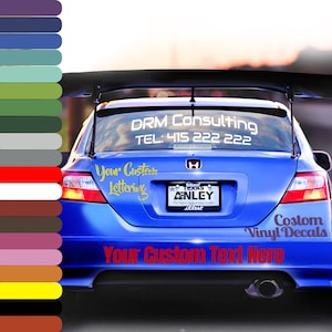 Custom Car Vinyl Lettering - Personalized Text Decal Sticker for Vehicle Bumper Windshield, SUV, Truck & Boat - DIY Colors, Fonts and Size