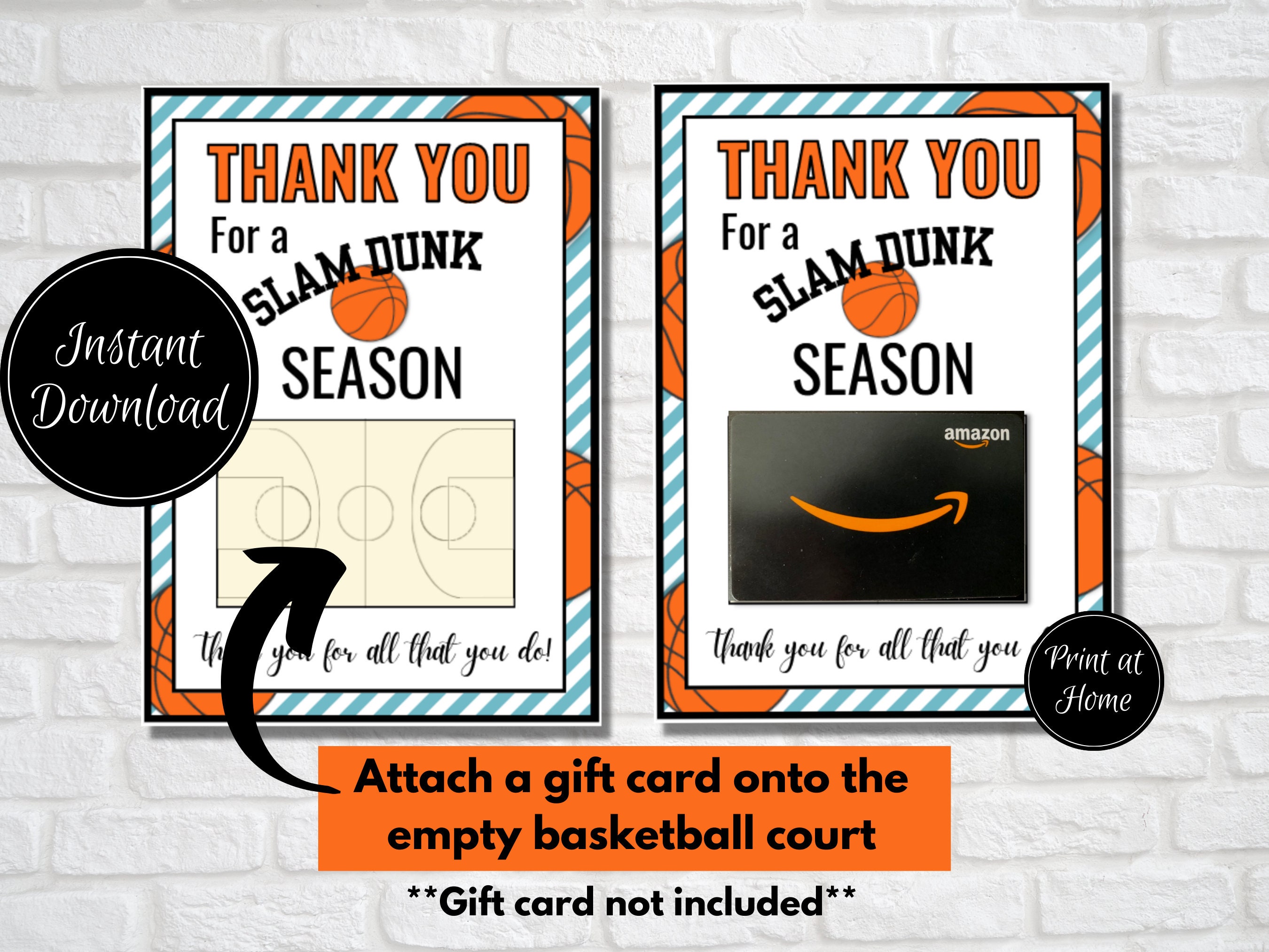 Basketball Coach Thank You Card, Printable Basketball Coach Gift Card ...