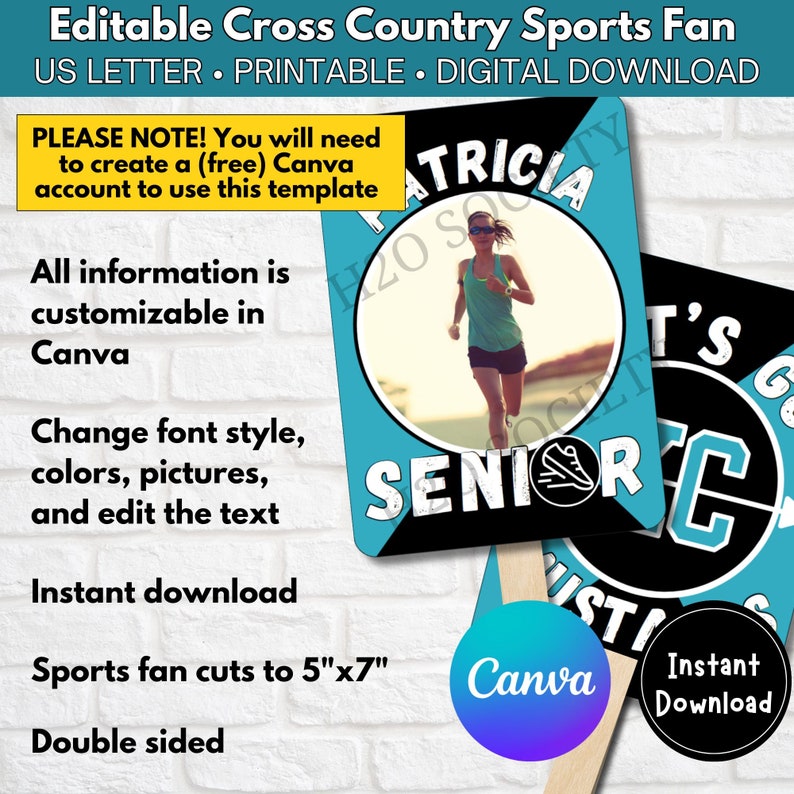 Editable Cross Country Poster, Senior Fan, Cross Country Gift, Senior ...