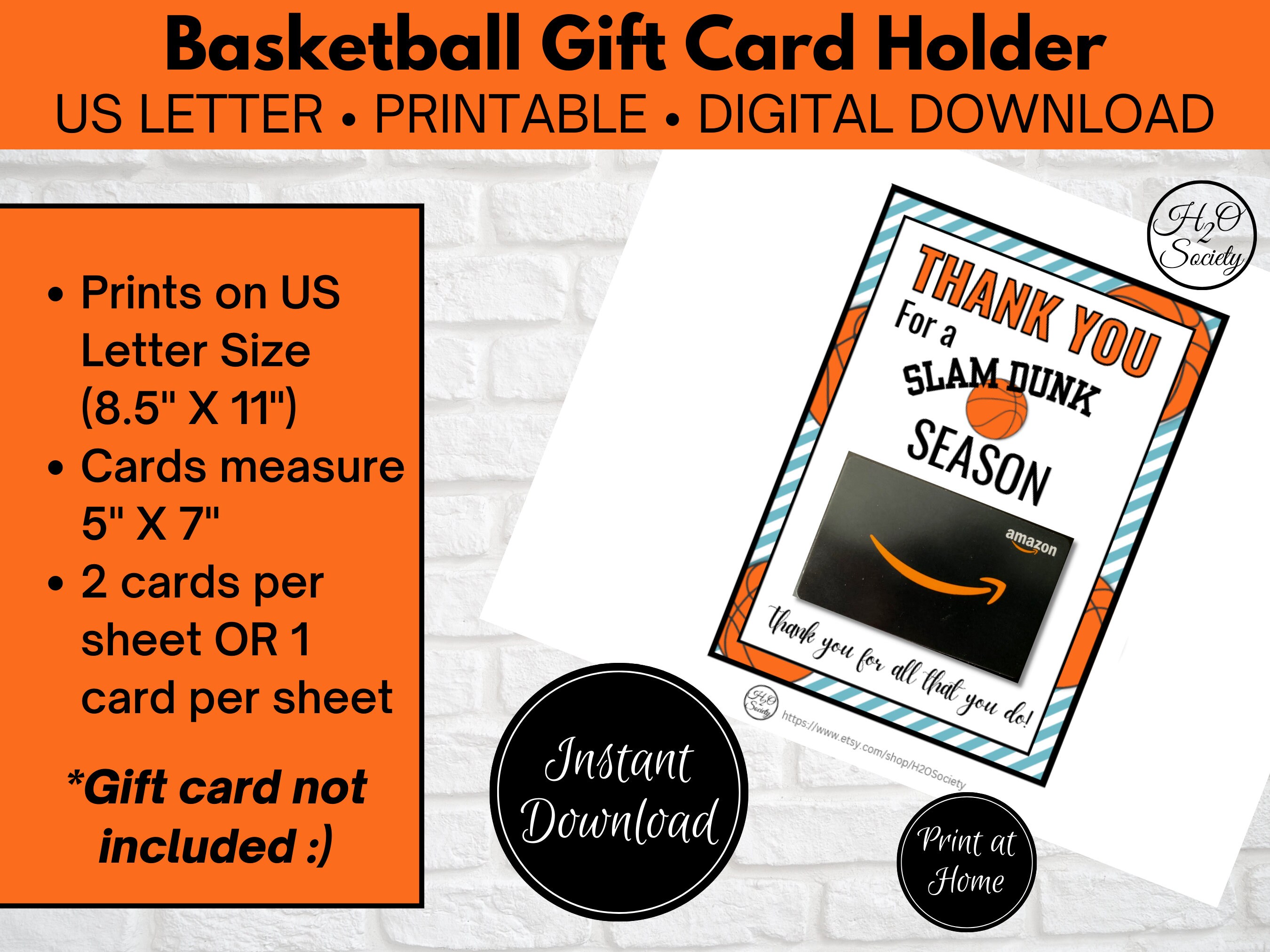 Basketball Coach Thank You Card, Printable Basketball Coach Gift Card ...