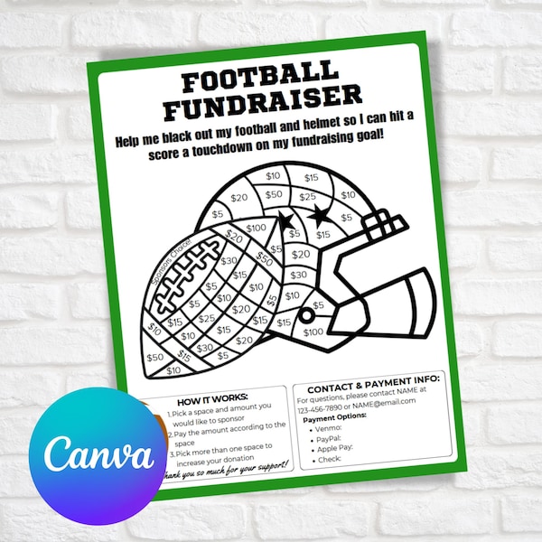 Football Fundraiser Template Etsy
