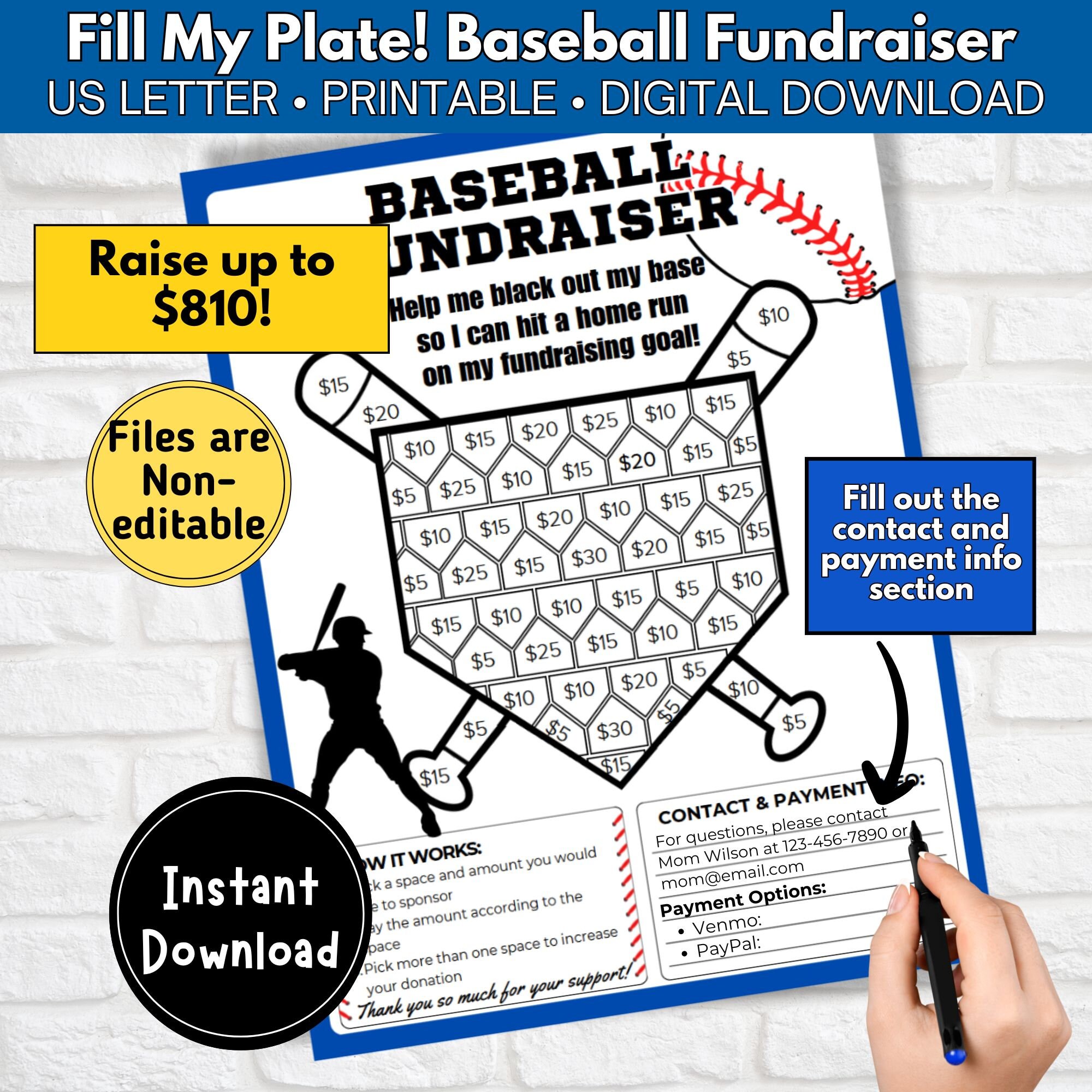 Baseball Fundraiser, Color My Base, Fundraiser Flyer, Team Fundraiser ...
