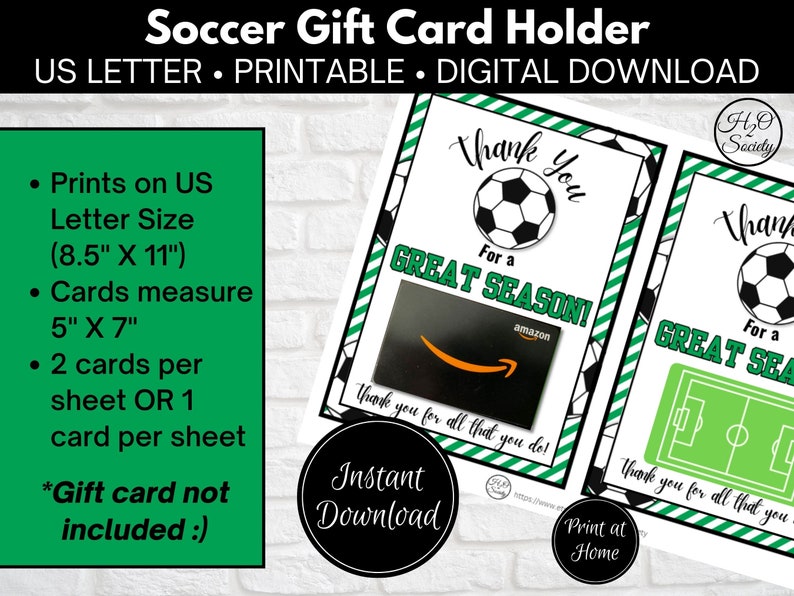 Soccer Coach Thank You Card Printable Soccer Coach Gift Card - Etsy