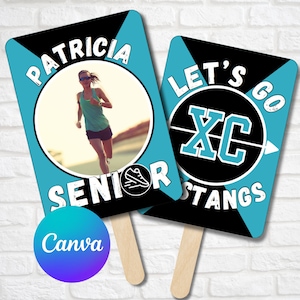 Edytowalny plakat Cross Country, Fan Seniora, Prezent Cross Country, Wieczór Seniora, Gra Seniora, Mama Cross Country, Szablon Canva, Fan Ukończenia Szkoły