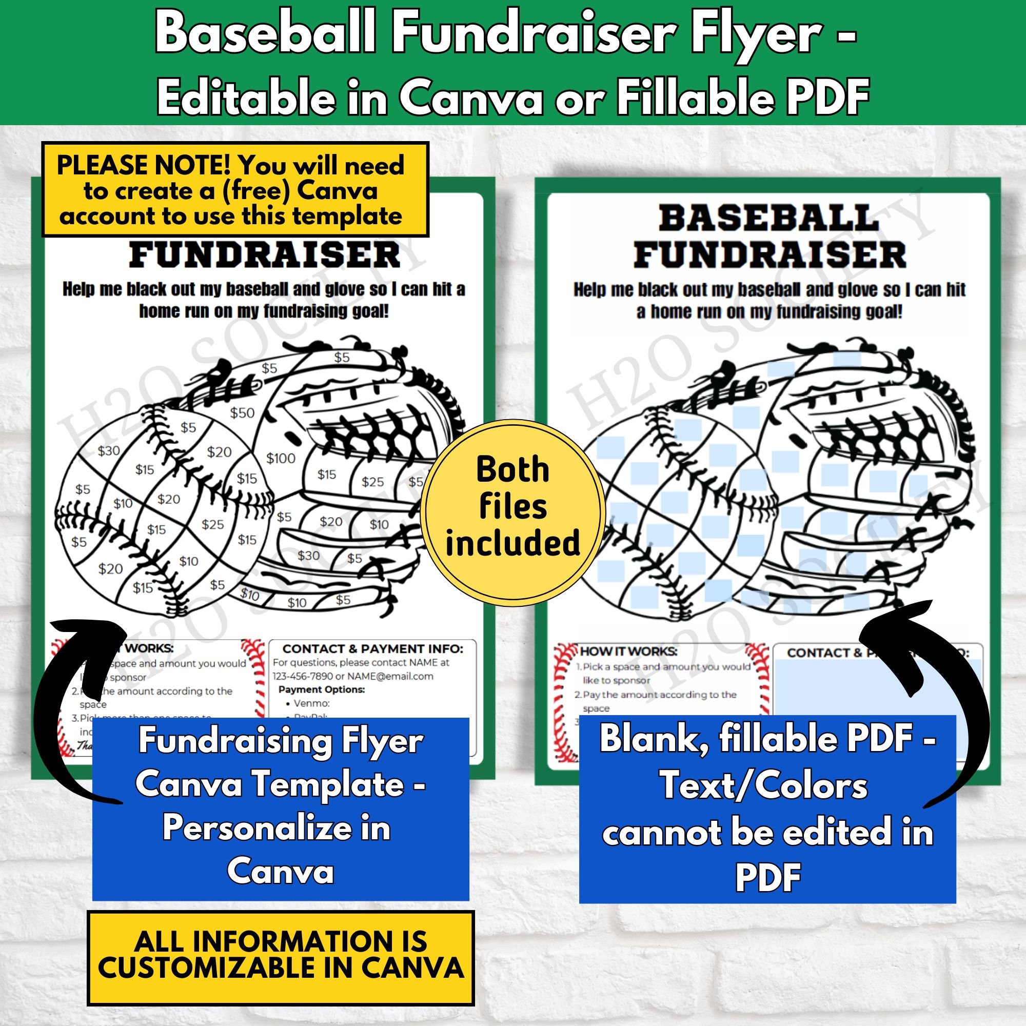 Baseball Fundraiser Template, Color My Baseball, Fundraiser Flyer, Team ...