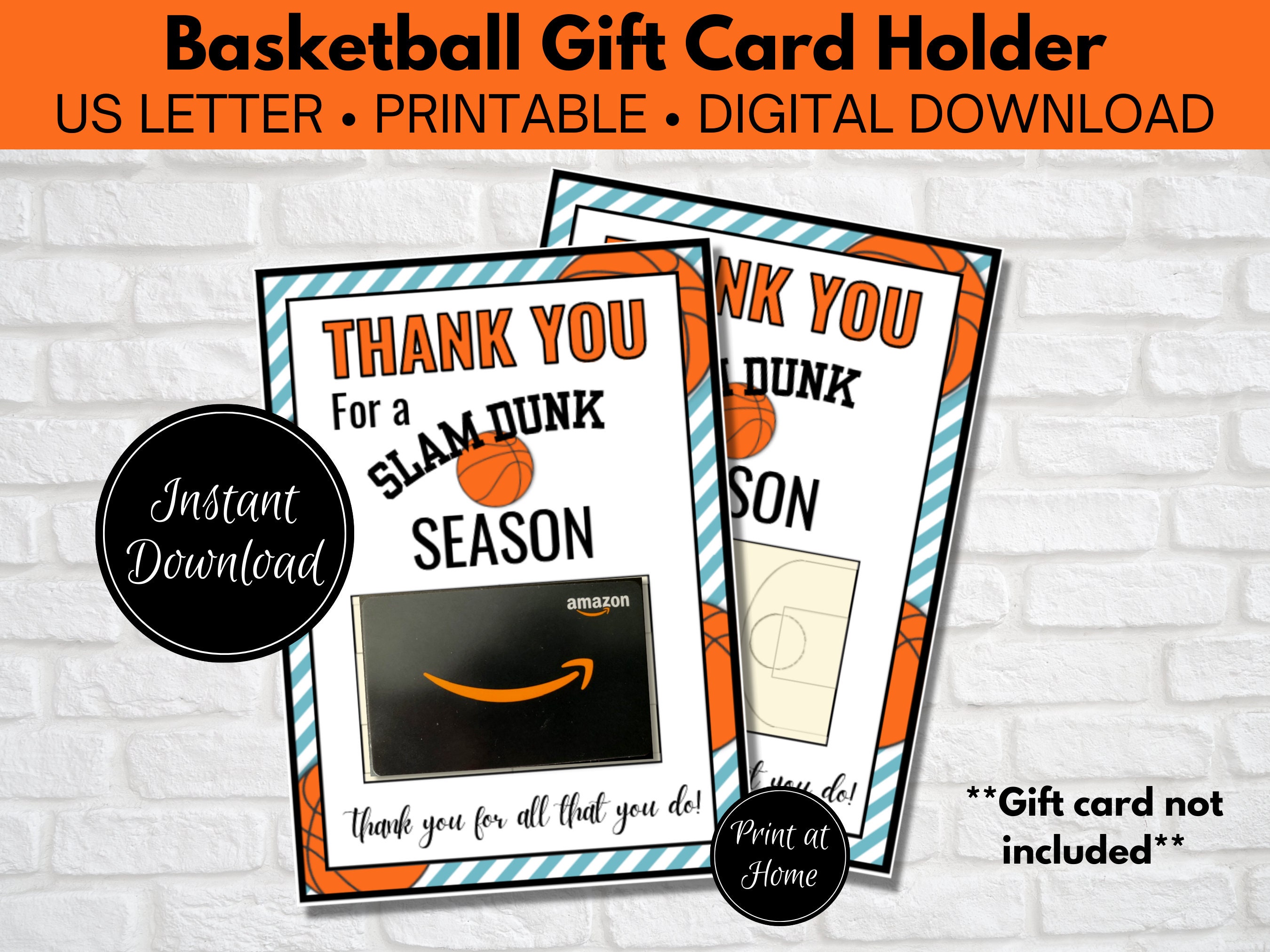 Basketball Coach Thank You Card, Printable Basketball Coach Gift Card ...
