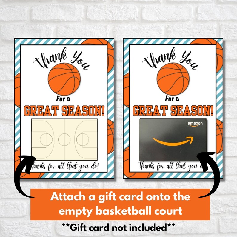 Basketball Coach Thank You Card, Coach Gift Card Holder, Coach ...