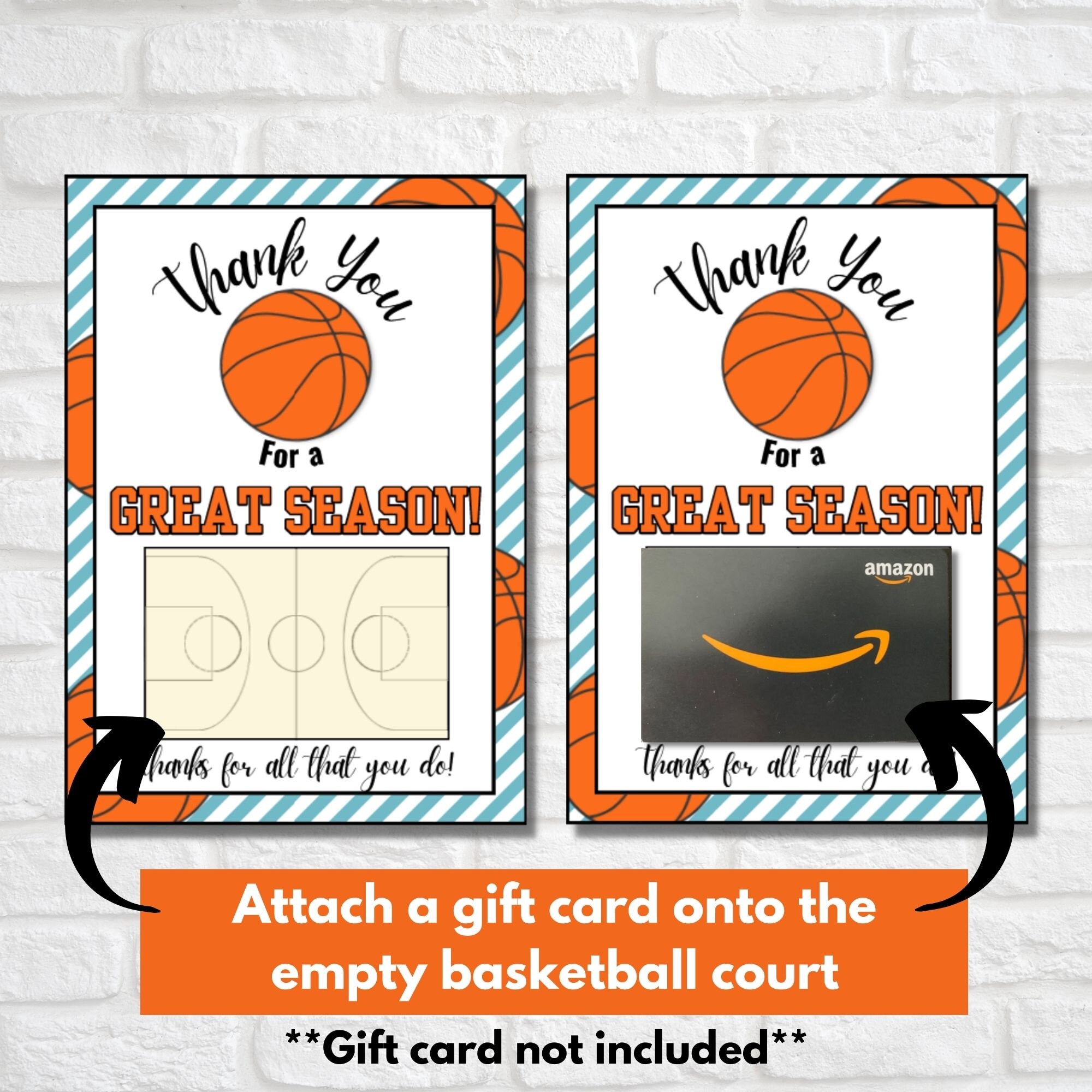 Basketball Coach Thank You Card, Coach Gift Card Holder, Coach ...