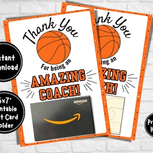 Basketball Coach Dankeskarte, Geschenkkartenhalter, Trainer Wertschätzung, Basketball Trainer Geschenk, Du bist ein fantastischer Trainer, Saisonende, 5x7