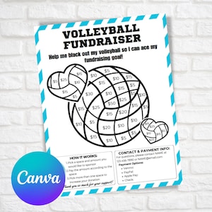 Volleyball Fundraiser Template, Color my VolleyBall, Fundraiser Flyer, Team Fundraiser, Canva Template, Volleyball Team Fundraiser, Fun Easy