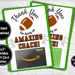 Bedankkaart voetbalcoach, cadeaukaarthouder, waardering coach, cadeau voetbalcoach, je bent een geweldige coach, einde seizoen, kaart 5 x 7
