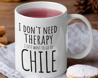 Chile mug, chile coffee cup, love chile gift mug, Santiago mug, Chilean gifts, for chileans, Moving to Chile, Home is Chile coffee cup