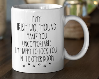 Ierse wolfshond cadeau Ierse wolfshond hond eigenaar mok grappige Ierse wolfshond cadeaus voor Ierse wolfshond hond vader hond moeder cadeau mok grappige hondenbeker