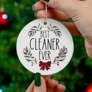 Cleaner gifts for Christmas, thank you gift for cleaners, ceramic Christmas ornaments, holiday gift for cleaner, tree decoration present