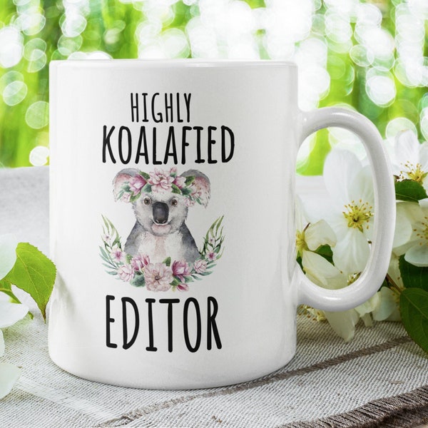 Editor coffee mug, film editor gift, book editor coffee cup, Video editor mug, Writer mug, Film mug ,highly koalified editor coffee cup