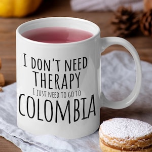 Colombia mug, Colombia gift ideas, Colombian coffee cup, gifts for Colombians, love Colombia,  Columbian holiday gift for Columbian