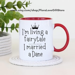 Danish gift, danish mug, born in denmark, Danish wife, Danish husband coffee cup, married a dane, Denmark  gifts, Danish wedding present